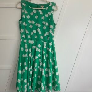 Daniel Cremieux Green Sleeveless A-Line Midi Dress